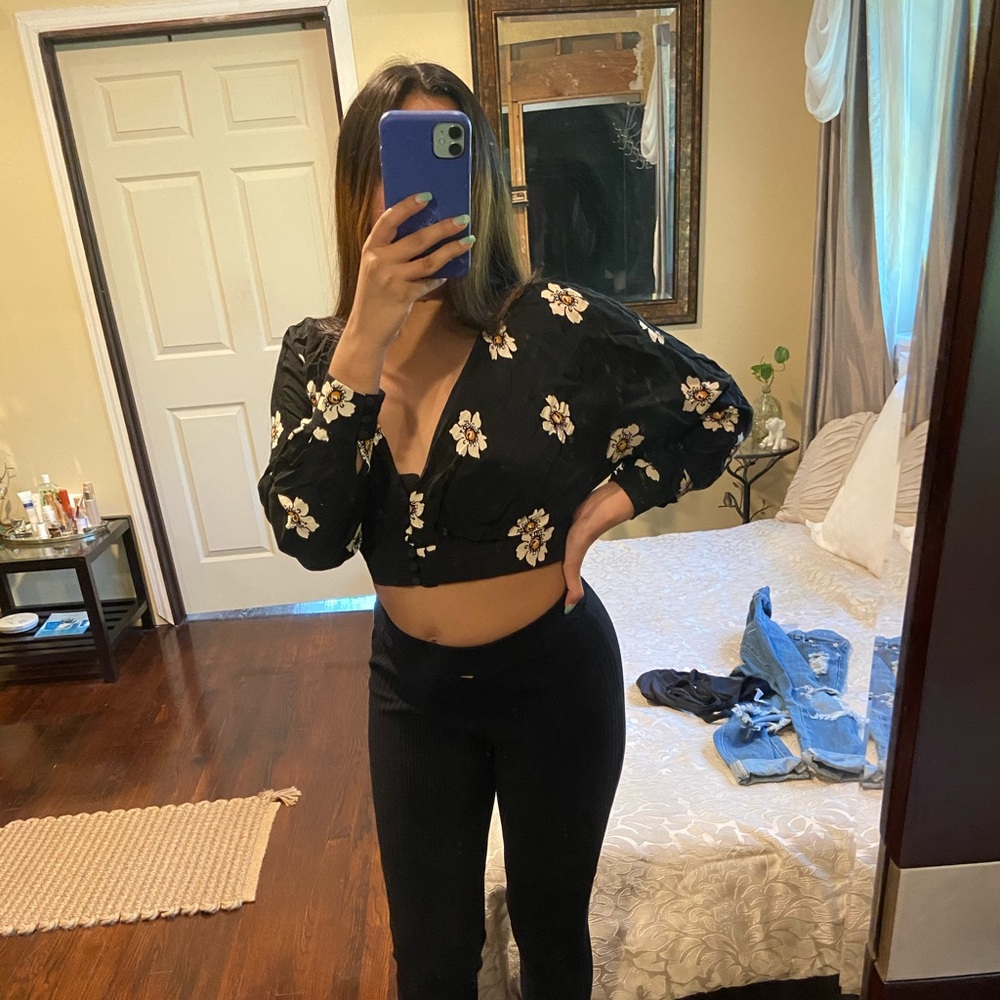 ZARA Flower Crop Top
